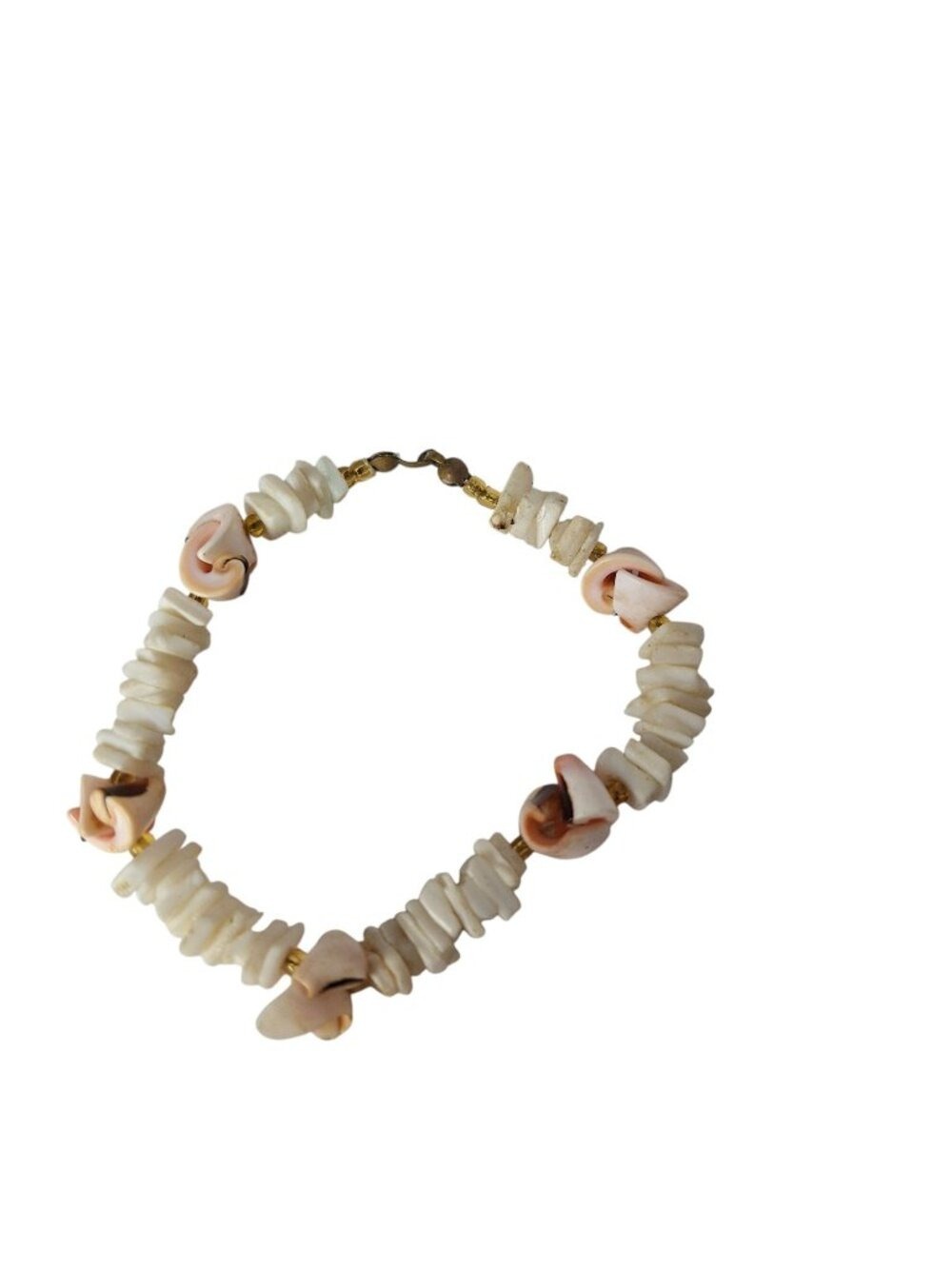 Vintage Shell Bracelet Conch Puka Chips